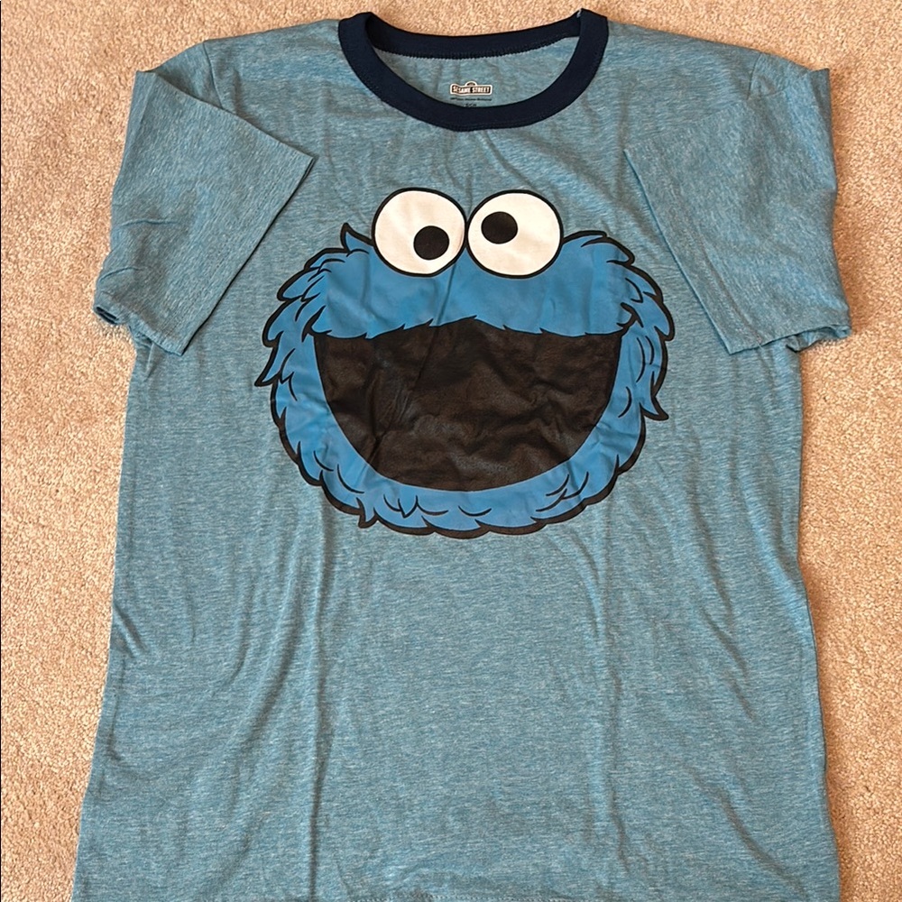 Sesame Street Blue Tee with Navy Trim
